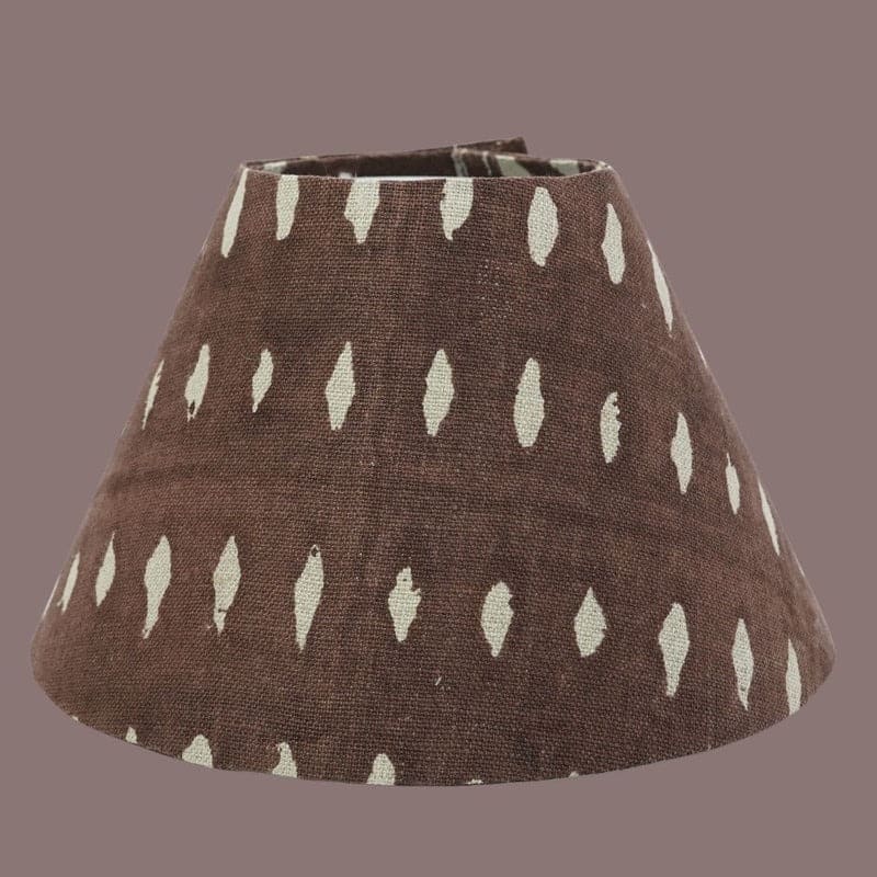 Fabric lampshade with decorative Indian textile print
