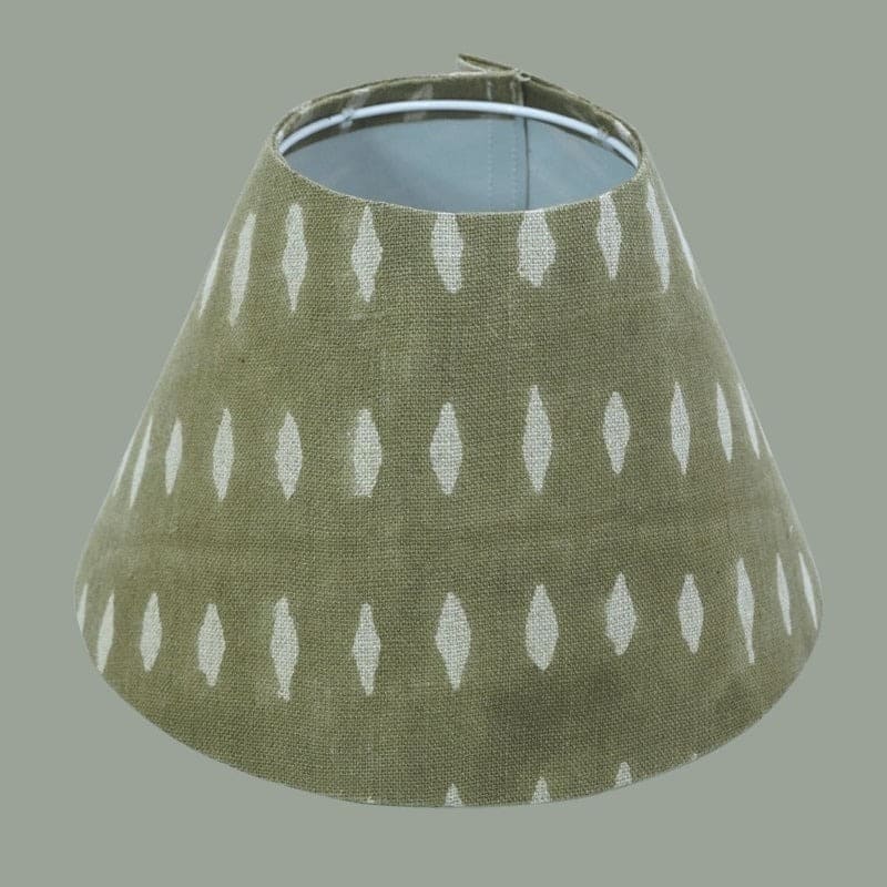 Block printed lampshade traditional handmade style