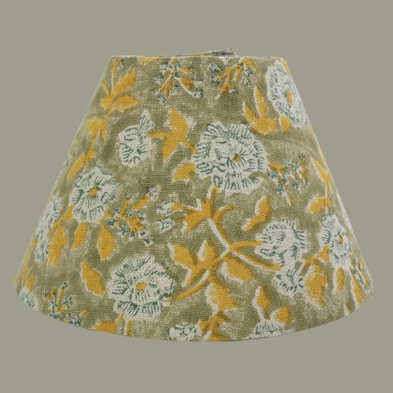 Decorative Indian lampshade in printed linen fabric