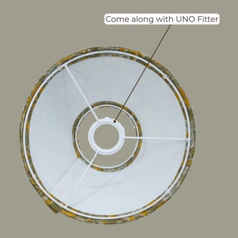 Conical fabric lampshade with handcrafted design