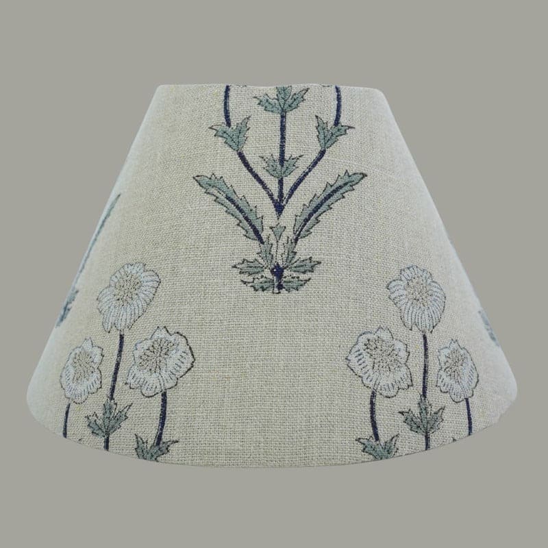 Decorative cone lampshade with printed fabric design