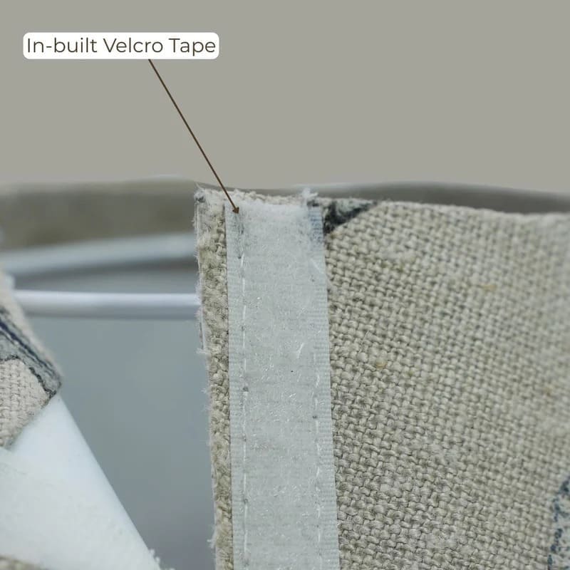 Linen lampshade with elegant handcrafted print