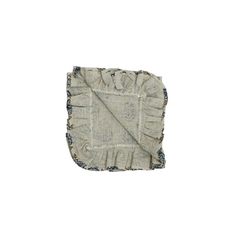 Dining napkins linen with floral art