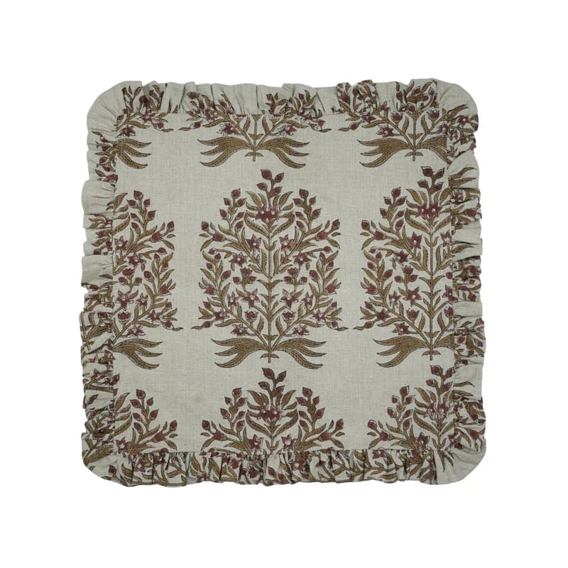 Elegant floral printed linen napkins