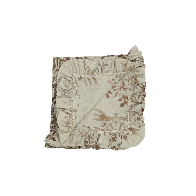 Rustic dining floral linen napkins