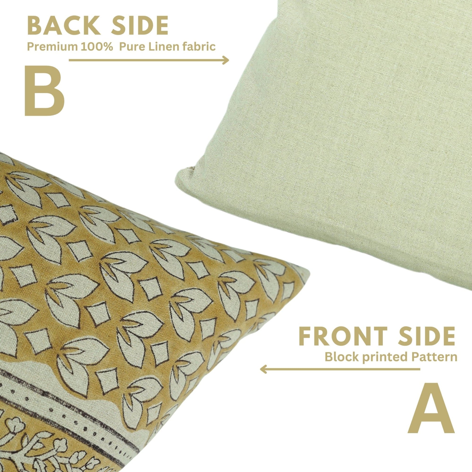 Pure Linen Floral Cushion Cover - Titlee Border