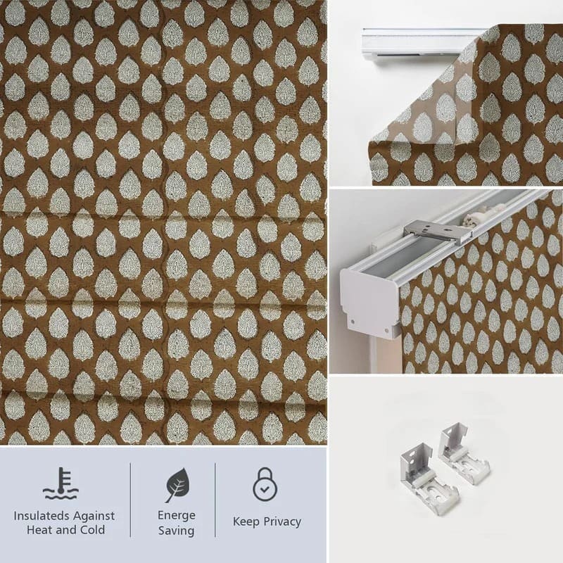 Damask Roman shades for decorative window décor