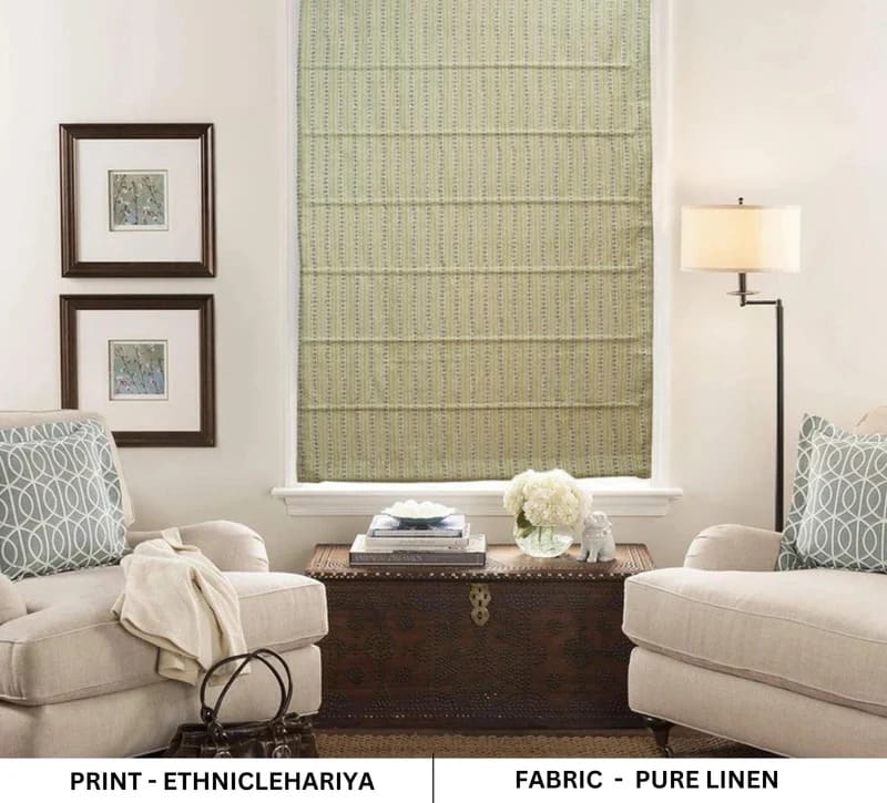 Roman shade custom with hand print design