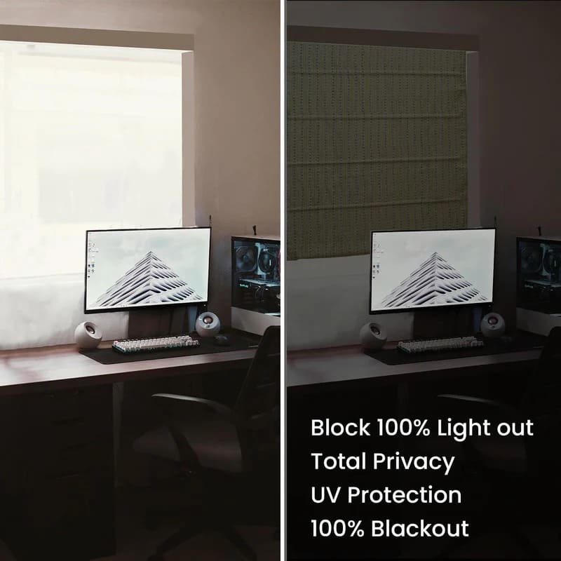 Powder House Square custom Roman shades for home décor