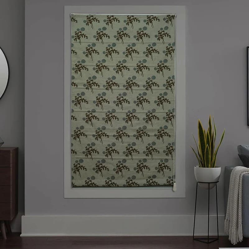 Farmhouse roman shades for rustic window treatment