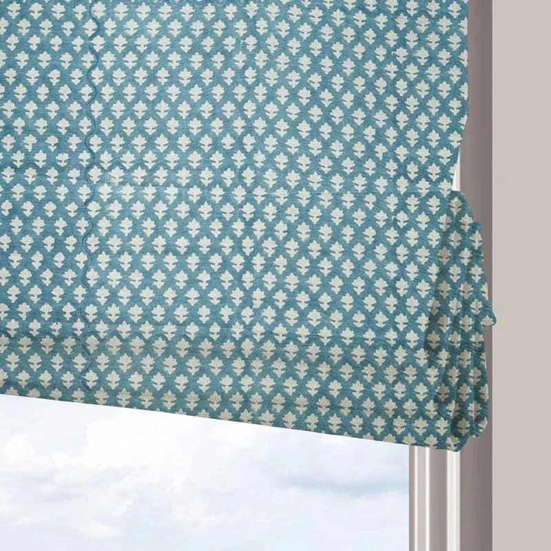 Roman shades for large windows in living room