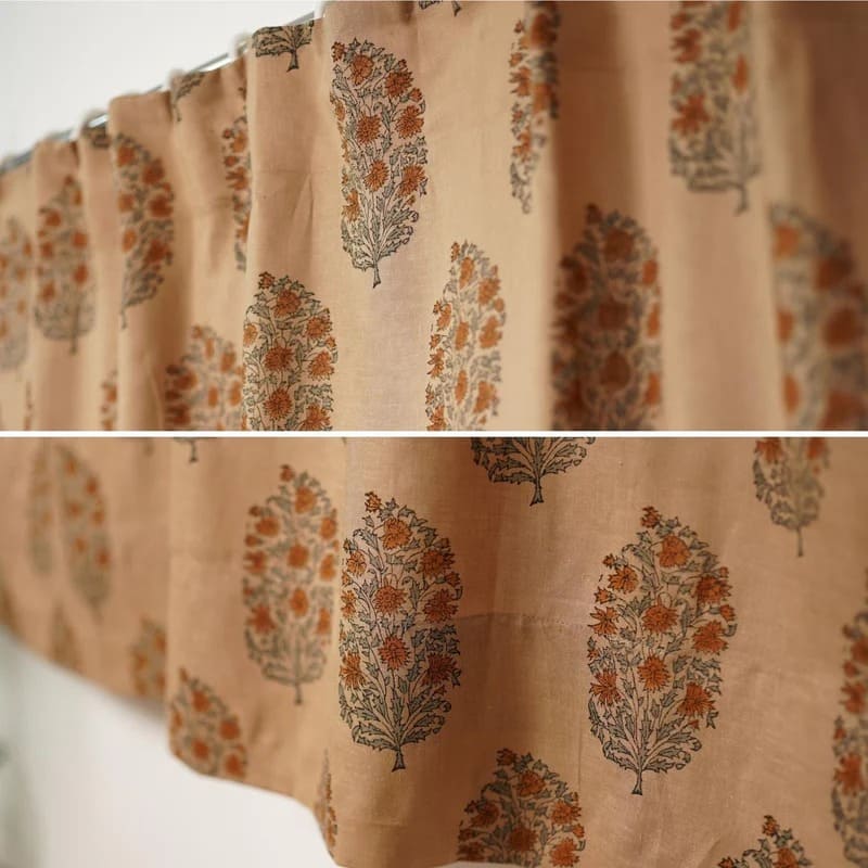 Indian Artisan Linen Brown Ring Curtain - Virat