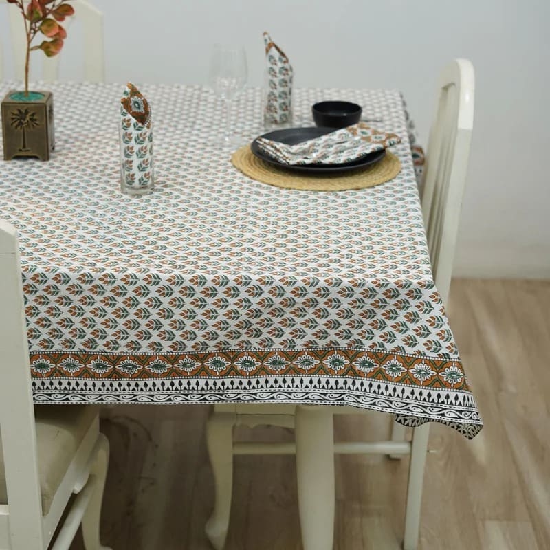 Natural fabric printed table clothes