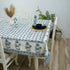 Basket linen tablecloth for cozy farmhouse dining decor