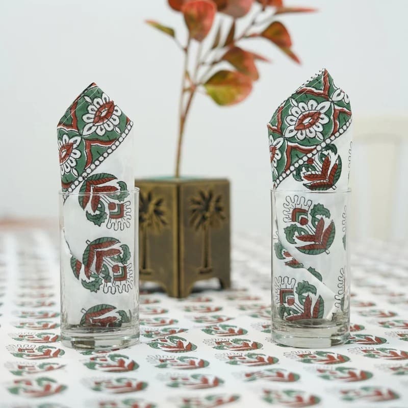 Luxury bedroom feel with printed table cloth