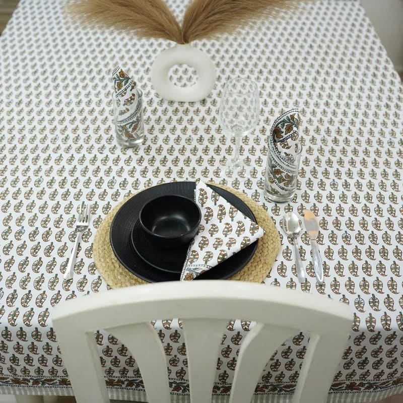 Handmade Indian print tablecloths with block print design