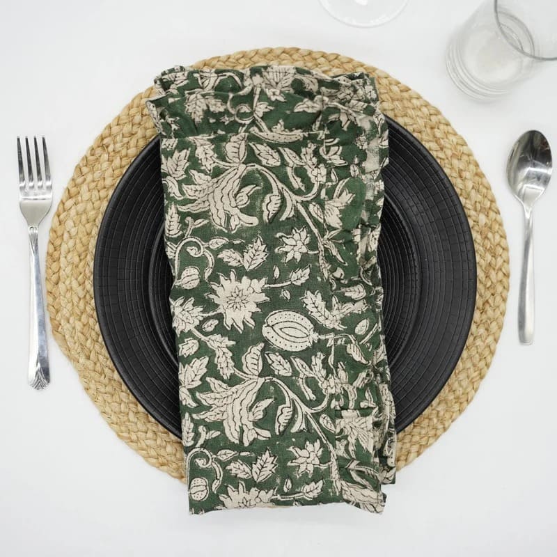 printed fabric napkins eco friendly dinner set