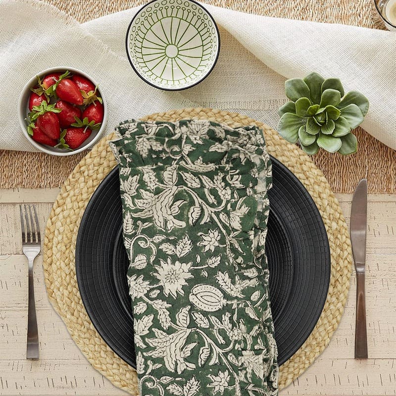 floral cloth napkins linen dinner table decor