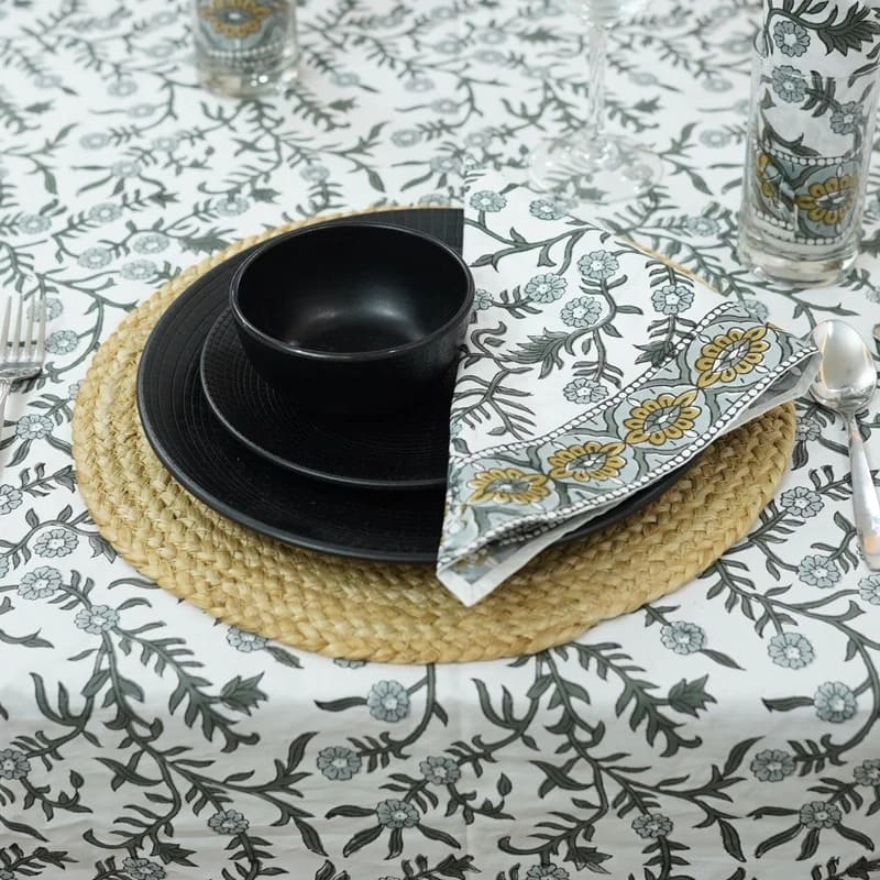 Hand-block printed floral pattern Napkins