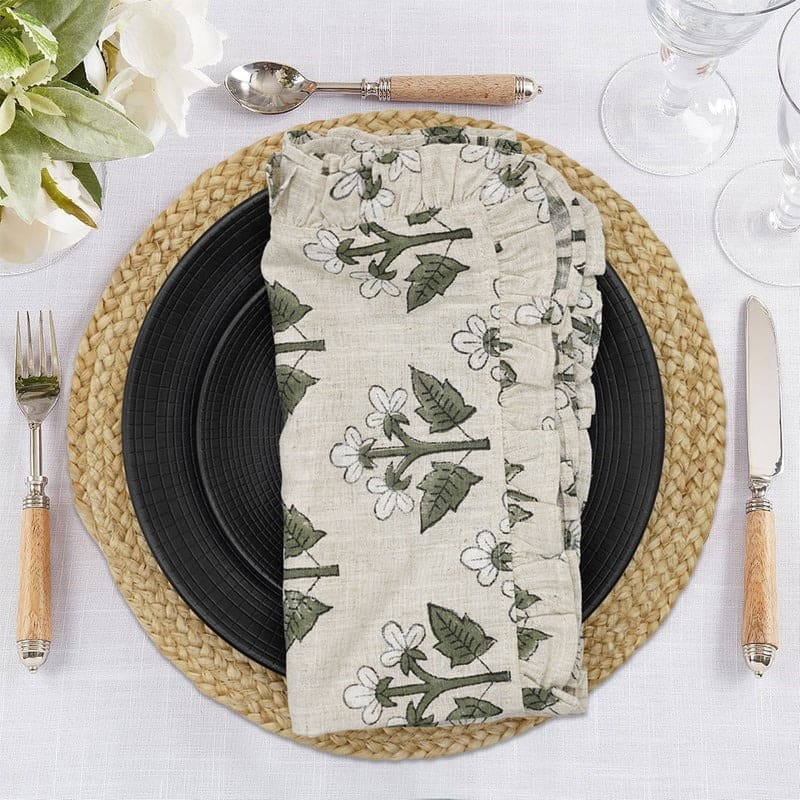 floral linen napkins artisan handmade napkins