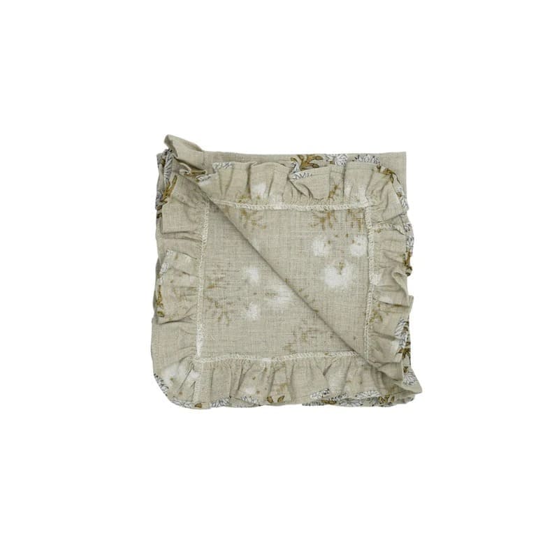 Green block print napkins for eco-friendly dining