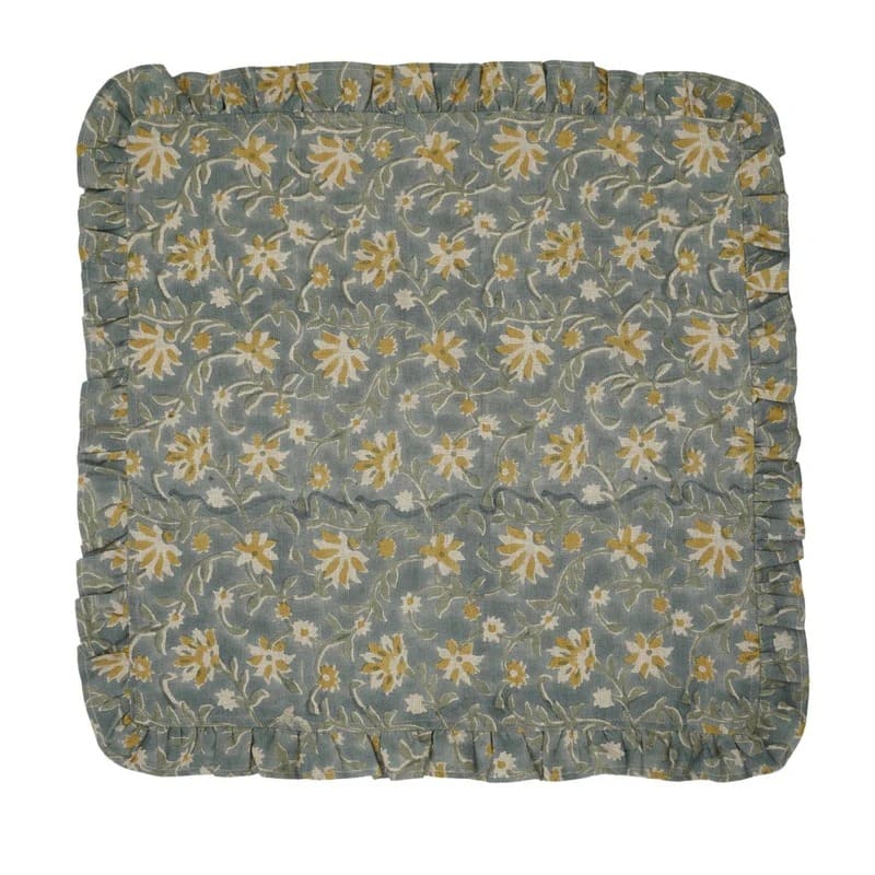 Block print paper napkins with floral style