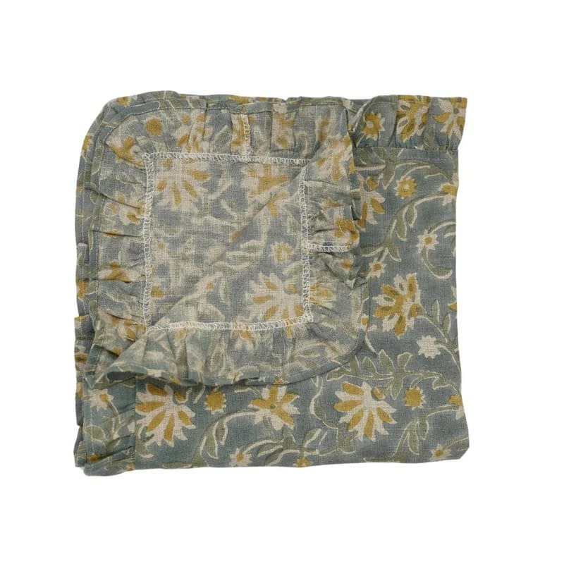 Rustic floral linen napkins for dining decor