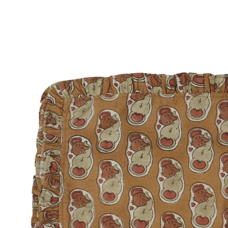 Floral linen napkins with hand block flowers