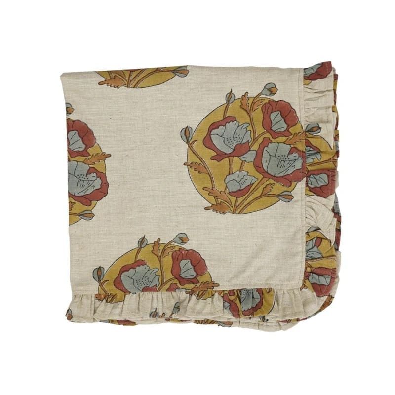 cotton cloth napkins with floral block print