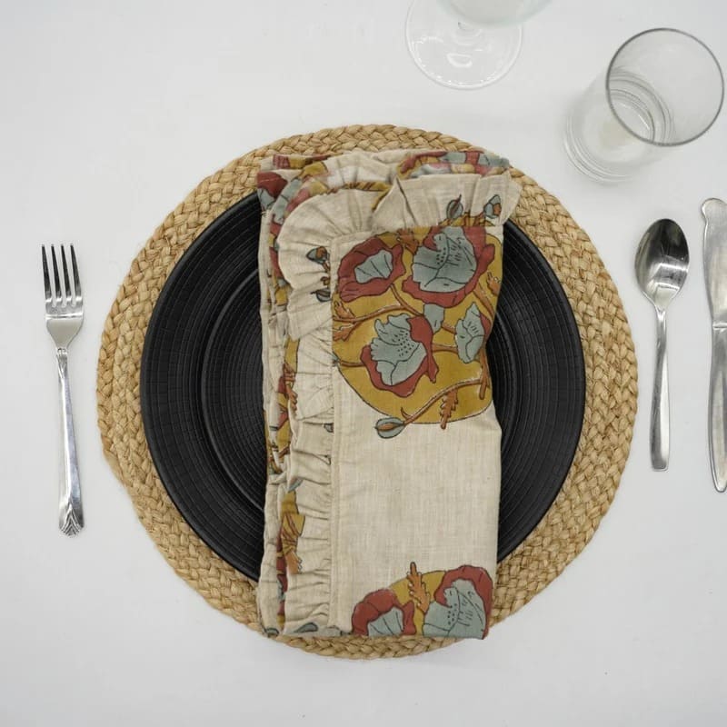 handmade block printed cotton table napkins
