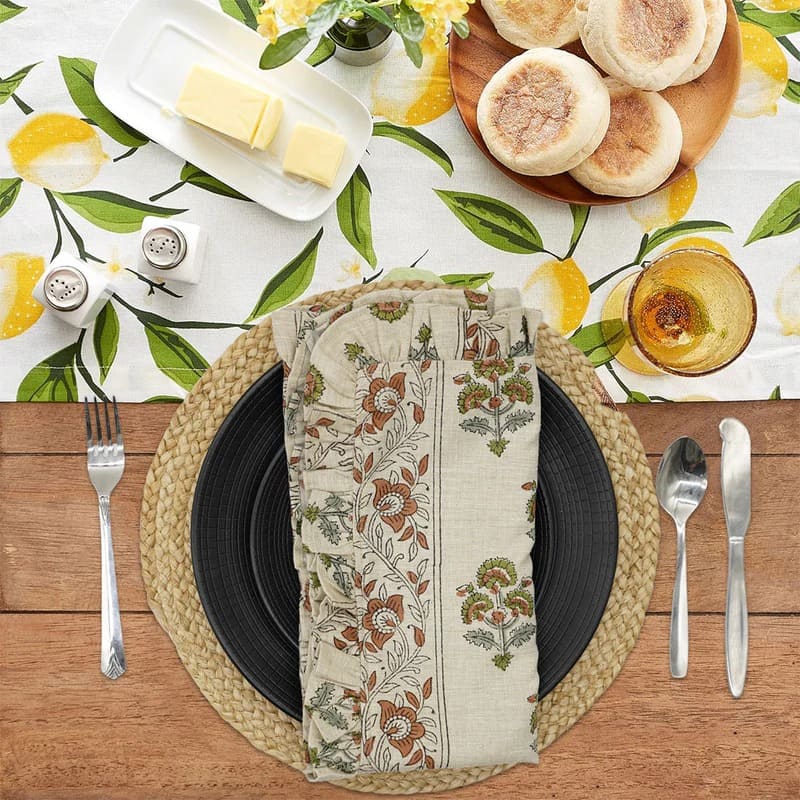 Floral cloth napkins for table decoration