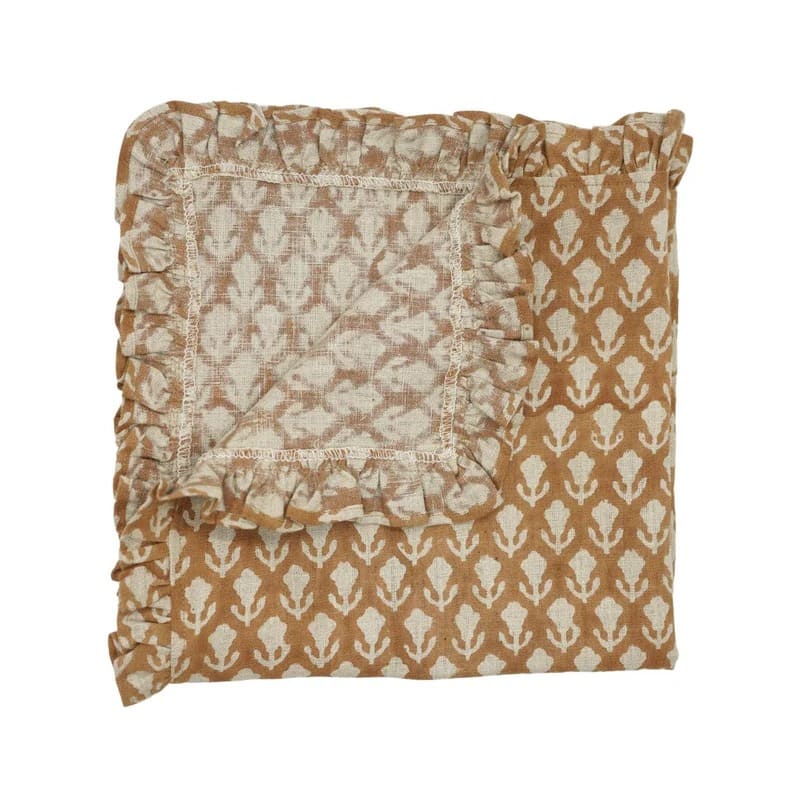 Floral linen napkins with soft botanical print