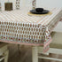 Hand print tablecloths for farmhouse dining table