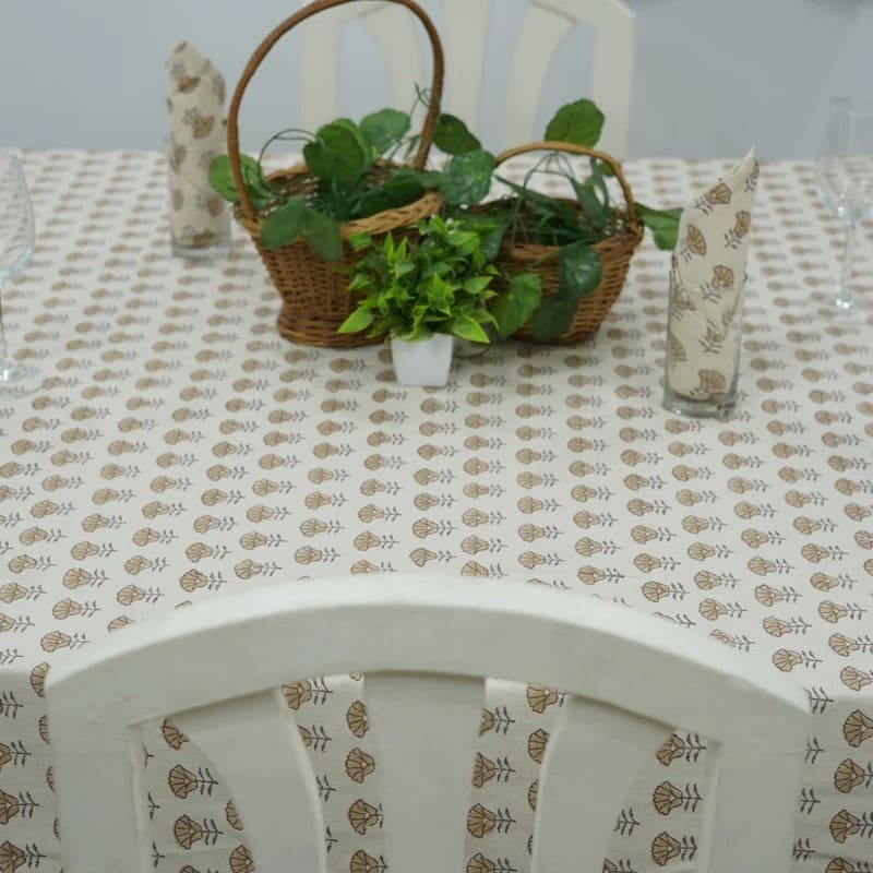 Hand print tablecloth for kitchen dining table linen
