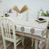 Bright and airy bedroom printed table cloth style