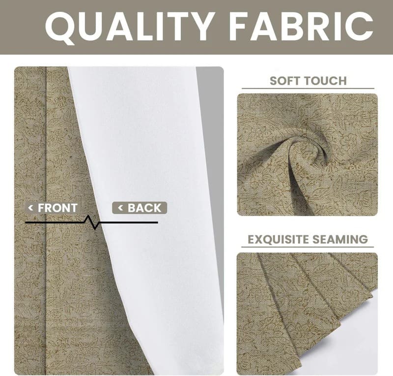 Dining room farmhouse curtains block print style