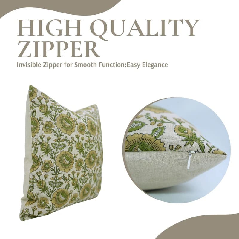 Floral hand print pillow cover for couch décor