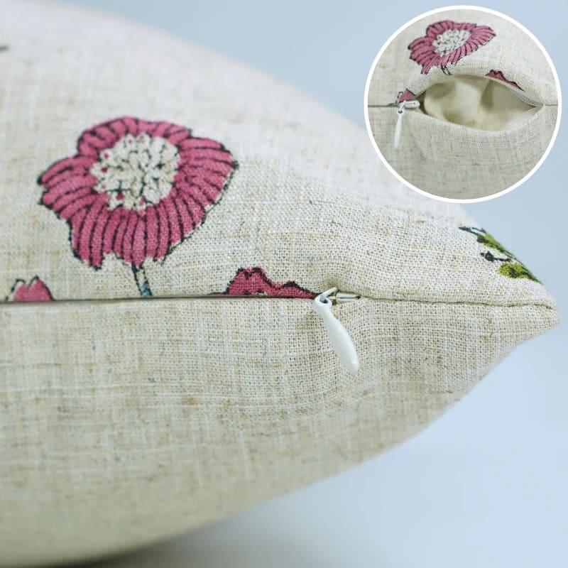 Throw pillow cover 20x20 block printed fabric