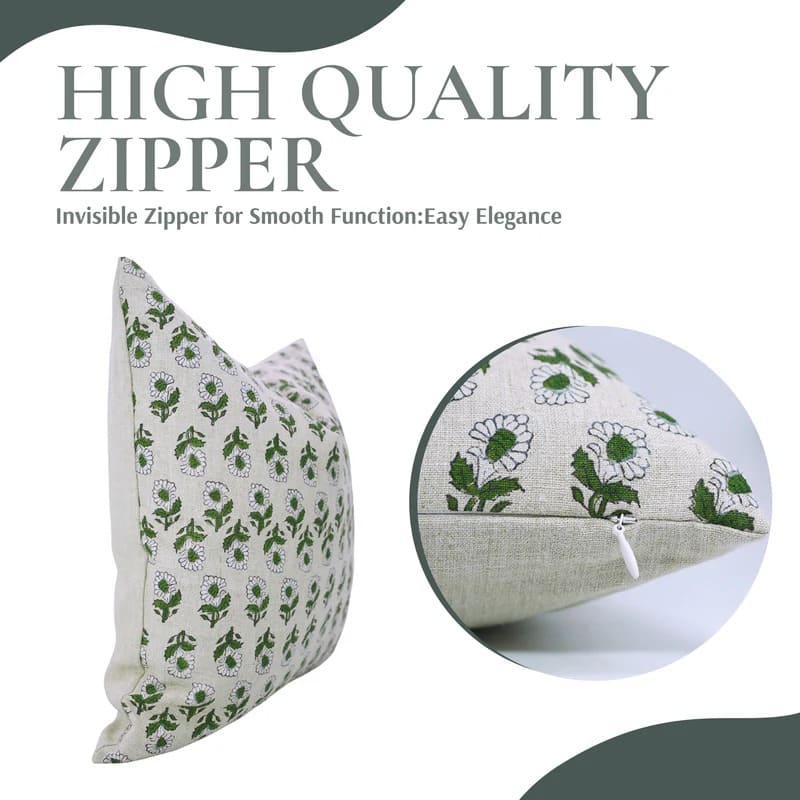 Outdoor throw pillow covers 18x18 in block print design