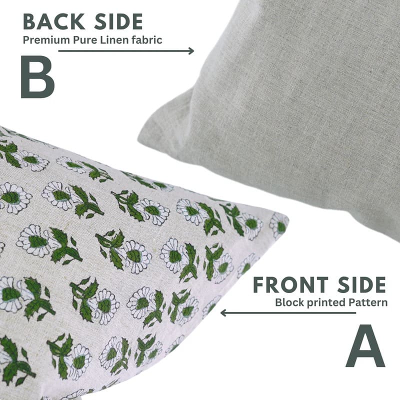 Hand print couch pillow covers with natural earthy tones