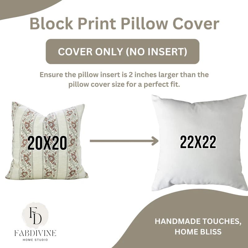 Linen pillow covers 18x18 with colorful hand print