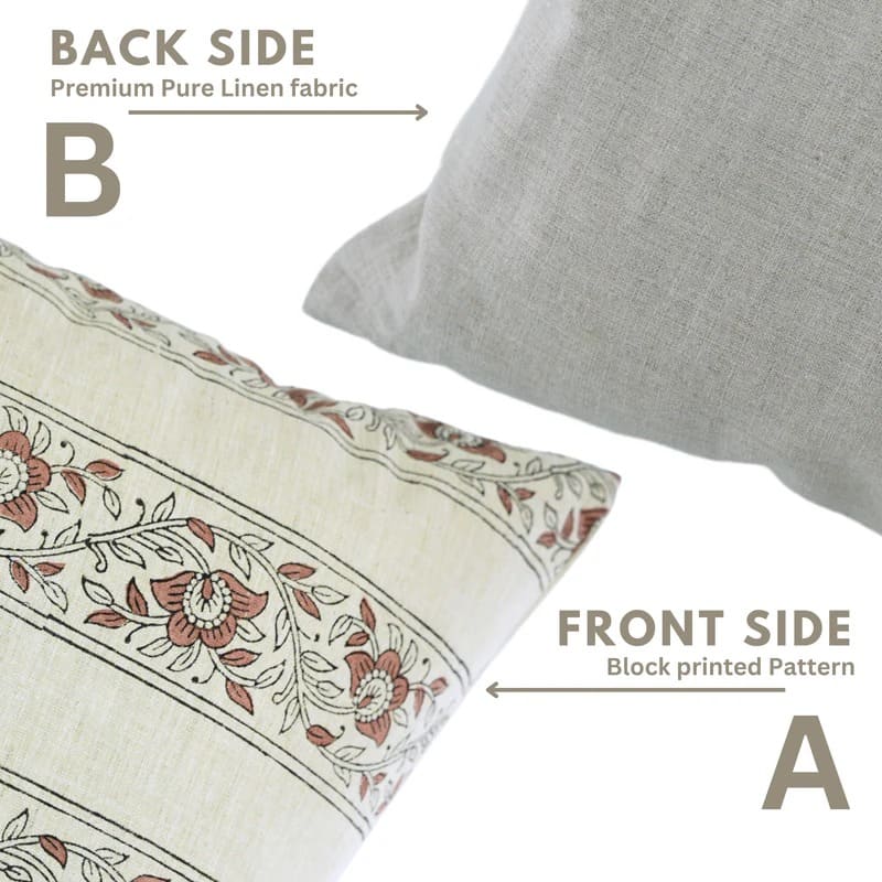 Contemporary pillow covers 20x20 with block print motifs