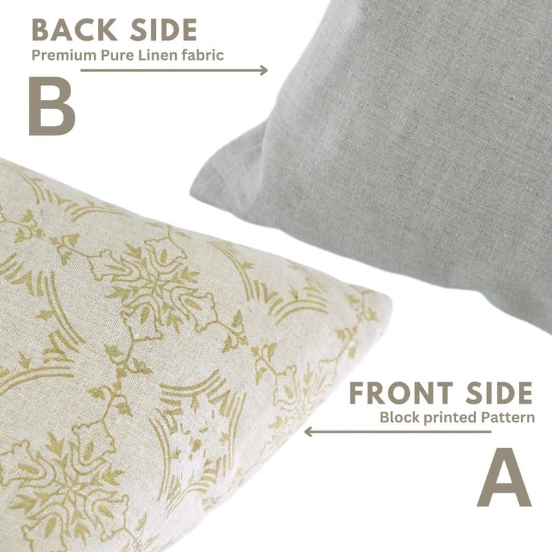 Decorative pillow covers with traditional hand print design
