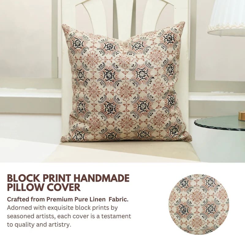 Indian Pillow Covers in Chakrvyuh Floral Linen