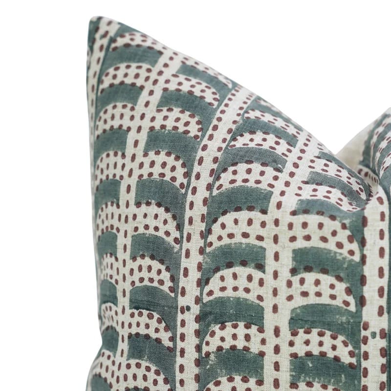 Hand print pillow cover floral cushion 18x18