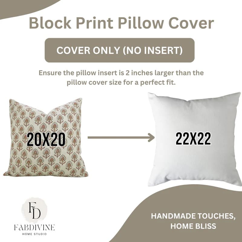 Block Print Boho Gurukul Linen Pillow Cover