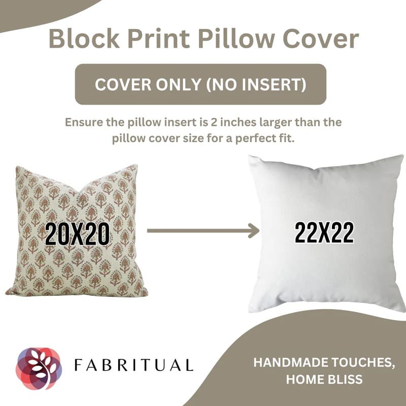 Block Print Boho Gurukul Linen Pillow Cover