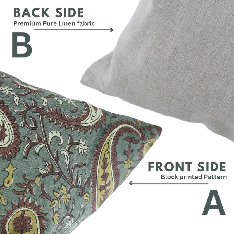 Artisan Kiara Print Pure Linen Cushion Cover