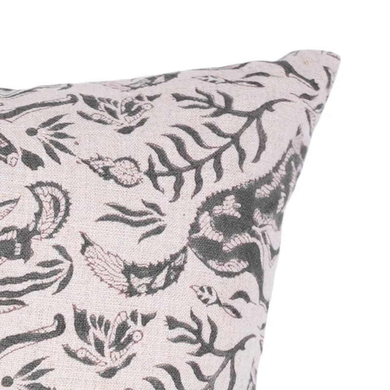 Outdoor fall pillow covers with durable block print fabric