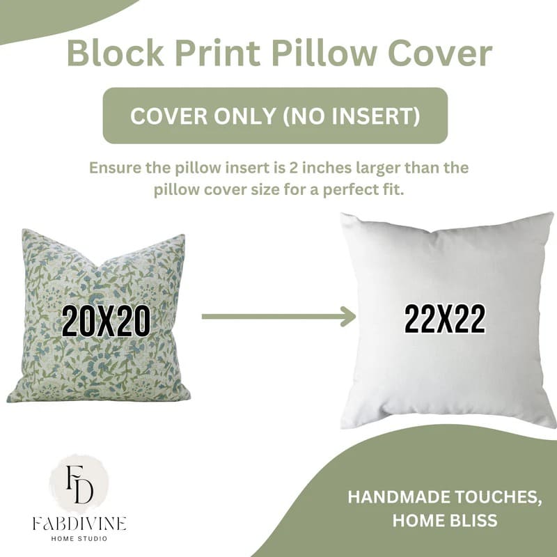 Summer throw pillow covers with hand block print motifs